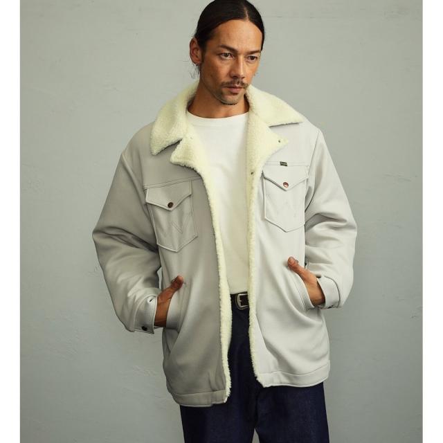 【希少】Wrangler ラングラーレザー コート ウールコート leather ラングラー（Wrangler）/【ユニセックス】【秋冬】 レザーライク ボア