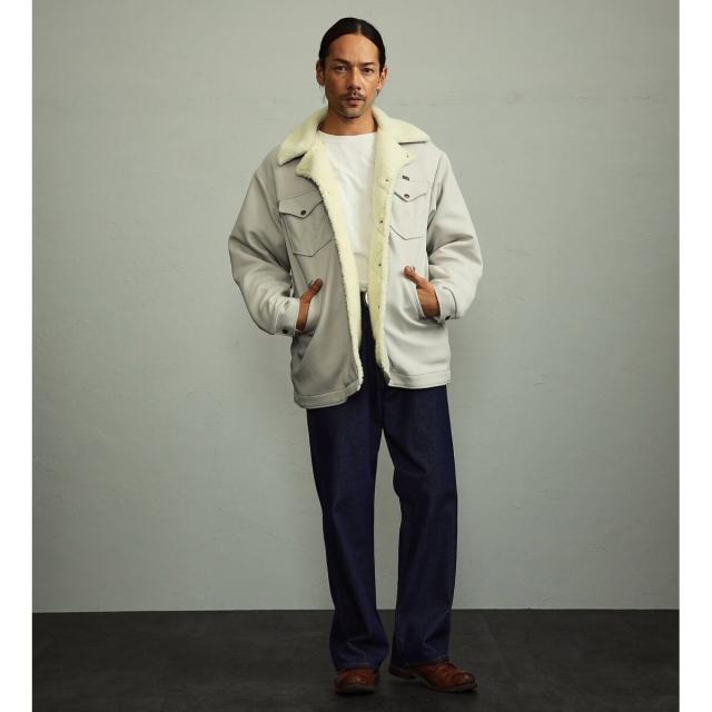 美品　ノンネイティブ　ランチコート L〜XL ボア セール】【neos】ルーズシルエット コーデュロイ ダブルポケット 裏