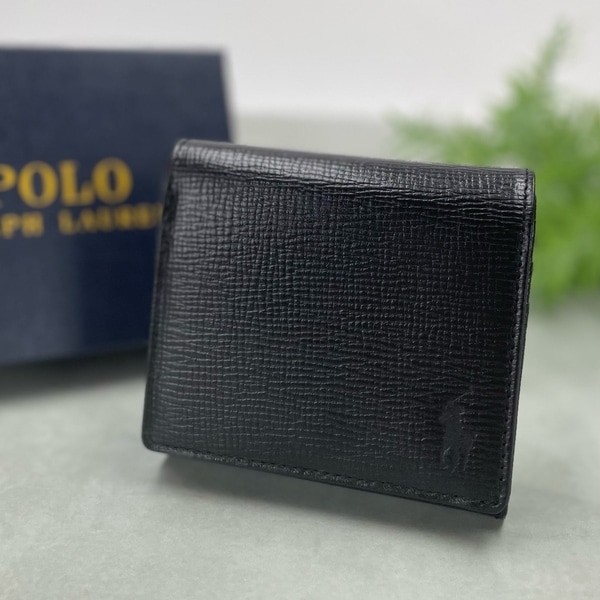 人気品 セール ラルフローレン 本革 折りたたみ財布 ラルフローレン 財布 POLO RALPH ポロ 折り ミニ財布 レザー 革