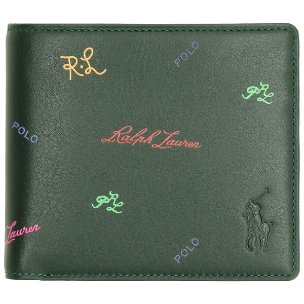 【Polo by Ralph Lauren】ポロ ラルフローレン 二つ折財布 Ralph Lauren 大人気 ポロベア レザー 二つ折り 折り畳み財布