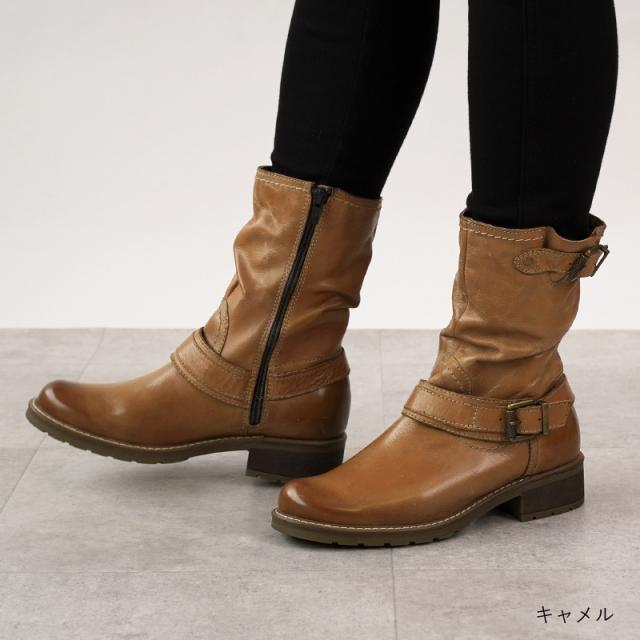 リリオブランコ（Lirio blanco）/ミドル丈本革エンジニアブーツ 本革