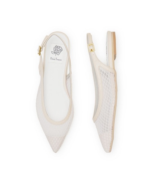 エマフランシス（Emma Francis）/フィッシュネット バックストラップ フラット ミュール