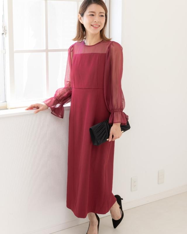 プレフェリール（PREFERIR）/シアースリーブ 結婚式ワンピース