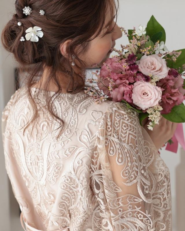 ★専用★PREFERIR【プレフェリール】現行品　刺繍レースドレス　ワンピース 刺繍レース バックリボンドレス結婚式 パーティー オケージョン