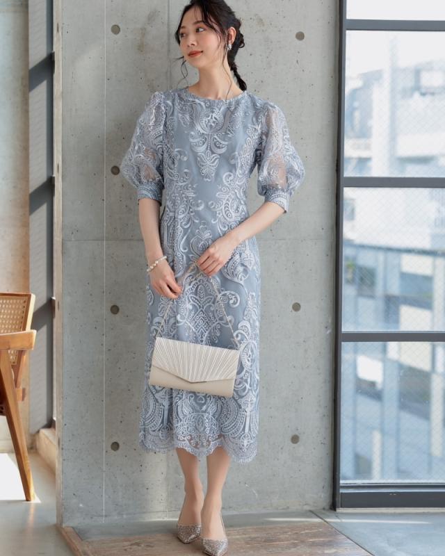 プレフェリール（PREFERIR）/刺繍レースバックリボン結婚式
