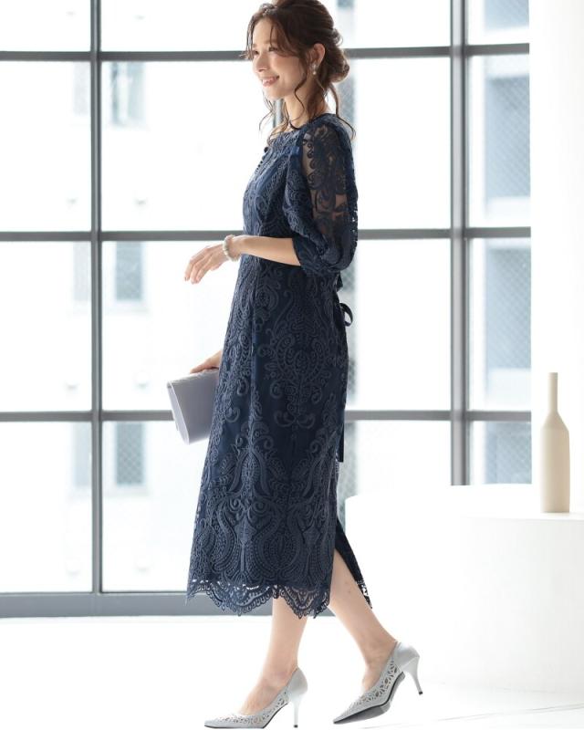 プレフェリール(PREFERIR)/刺繍レースバックリボン結婚式パーティ プレフェリール(PREFERIR)/刺繍レースバックリボン結婚式パーティ