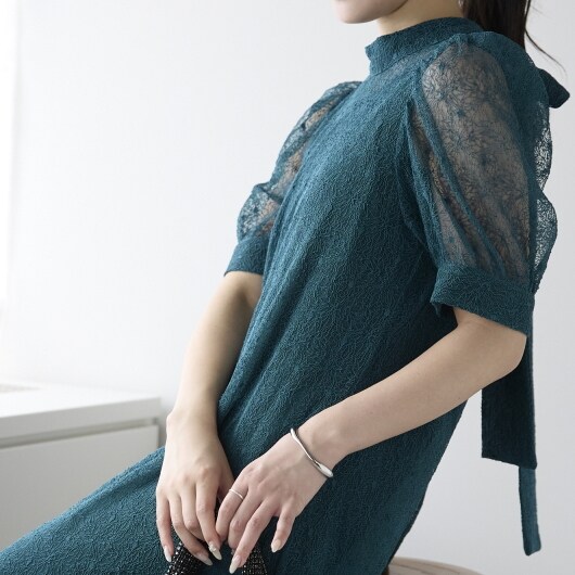 プレフェリール（PREFERIR）/インナーワンピース付き バックリボン