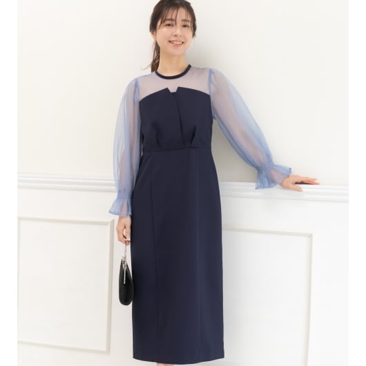 プレフェリール（PREFERIR）/シアースリーブビスチェドレス チュール袖