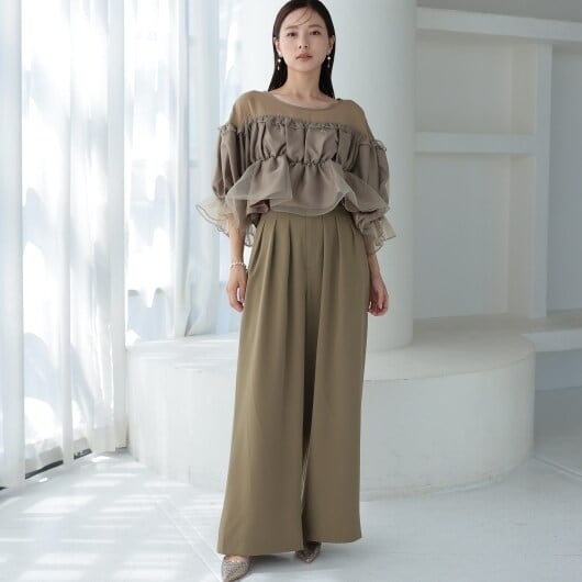 プレフェリール（PREFERIR）/ギャザートップスパンツドレス  2点セット