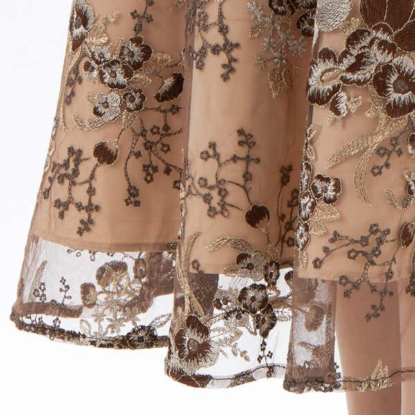 プレフェリール（PREFERIR）/刺繍レースバルーンスリーブドレス