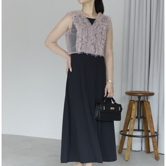 プレフェリール（PREFERIR）/チュールボレロ+プリンセスフレアードレス2点セット