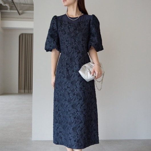 プレフェリール（PREFERIR）/バルーンスリーブドレス　フクレジャガード