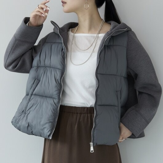 プレフェリール（PREFERIR）/中綿切替えブルゾン ショートコート