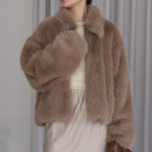 プレフェリール（PREFERIR）/シャギーショートコート ファーブルゾン