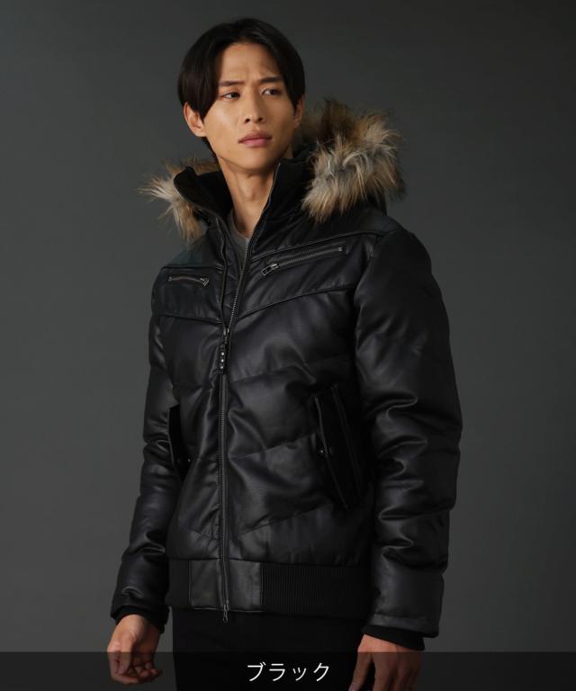 スプートニクス（SPUTNICKS）/WET−PU(R)ファー付きダウンミックスジャケット