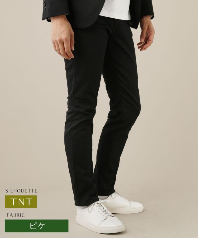 スプートニクス（SPUTNICKS）/日本製ピケストレッチ美脚パンツ　サステナブル素材SORONA(R)サマーファブリック