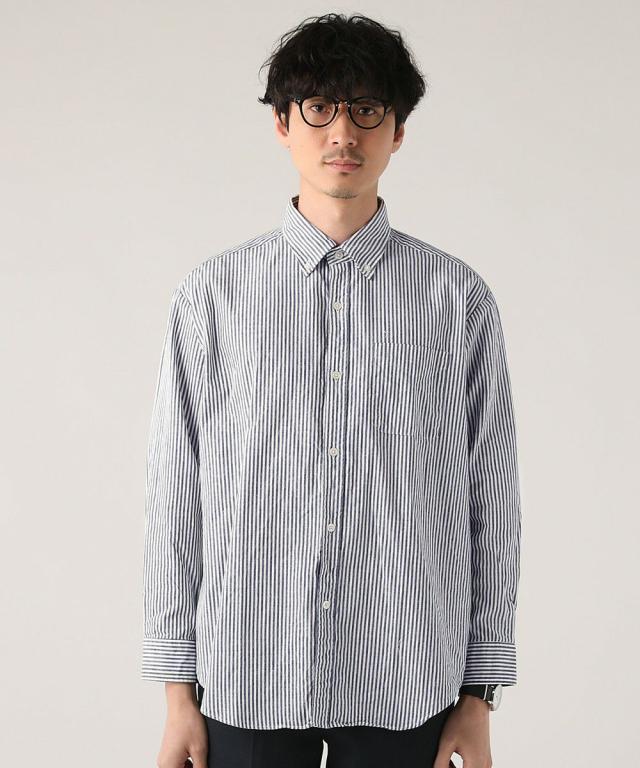 スプートニクス/＜ALLOWED TO UNFOLD＞日本製オックスストライプボタンダウン長袖シャツ スプートニクス/＜ALLOWED TO UNFOLD＞日本製オックスストライプボタン