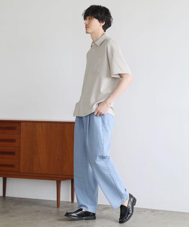 スプートニクス/日本製Reflax(R)ウォッシャブルリネンライク接触冷感半袖シャツ_3