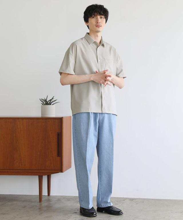 スプートニクス/日本製Reflax(R)ウォッシャブルリネンライク接触冷感半袖シャツ_4