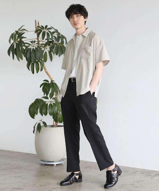 スプートニクス/日本製Reflax(R)ウォッシャブルリネンライク接触冷感半袖シャツ_5