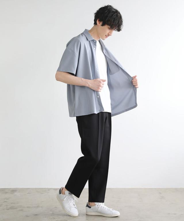 スプートニクス/日本製Reflax(R)ウォッシャブルリネンライク接触冷感半袖シャツ_7
