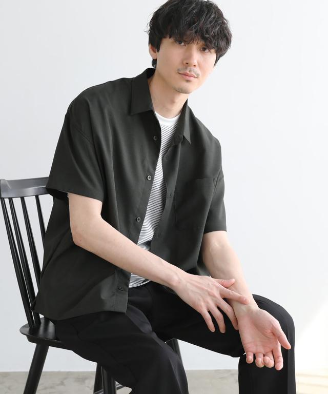 スプートニクス/日本製Reflax(R)ウォッシャブルリネンライク接触冷感半袖シャツ_15