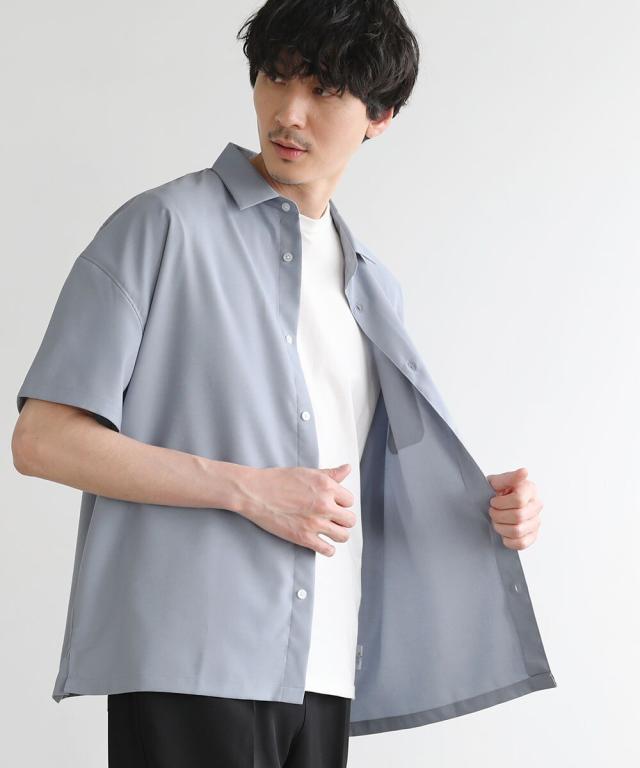 スプートニクス/日本製Reflax(R)ウォッシャブルリネンライク接触冷感半袖シャツ_16