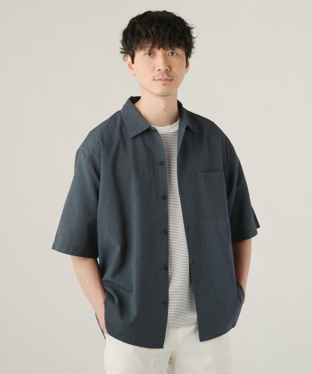 スプートニクス（SPUTNICKS）/＜ALLOWED TO UNFOLD＞テックリネンワイド半袖レギュラーシャツ_4