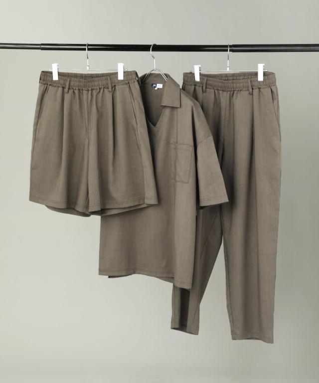 スプートニクス（SPUTNICKS）/【３点セットアップ】接触冷感リネンライクスキッパーシャツ＆ロングパンツ＆ショーツ_2