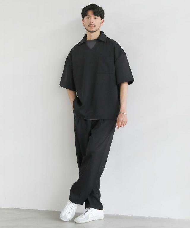 スプートニクス（SPUTNICKS）/【３点セットアップ】接触冷感リネンライクスキッパーシャツ＆ロングパンツ＆ショーツ_5