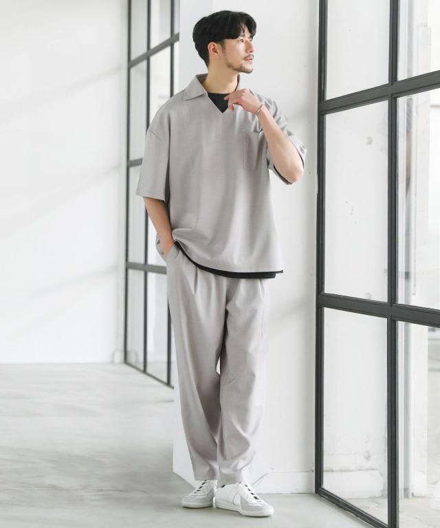 スプートニクス（SPUTNICKS）/【３点セットアップ】接触冷感リネンライクスキッパーシャツ＆ロングパンツ＆ショーツ_13
