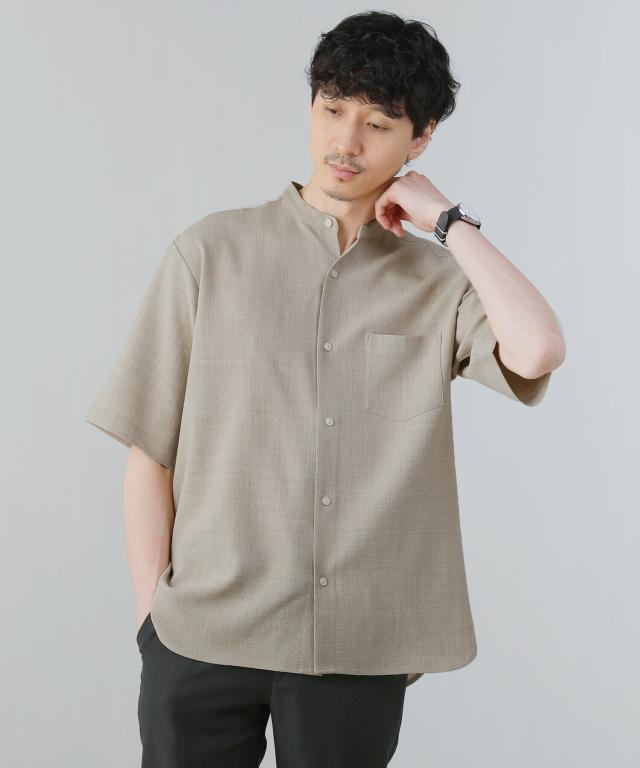 スプートニクス（SPUTNICKS）/＜ALLOWED TO UNFOLD＞テックキャンバスバンドカラー半袖ボタンシャツ_2