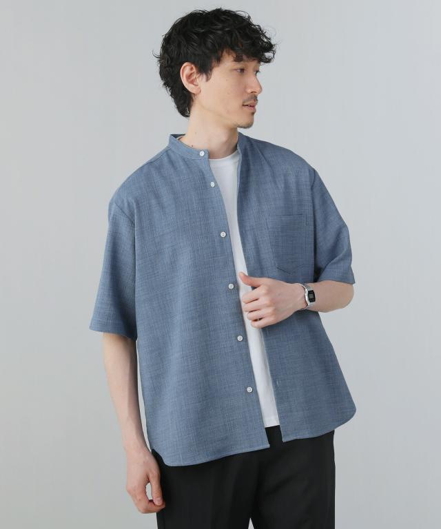 スプートニクス（SPUTNICKS）/＜ALLOWED TO UNFOLD＞テックキャンバスバンドカラー半袖ボタンシャツ_3