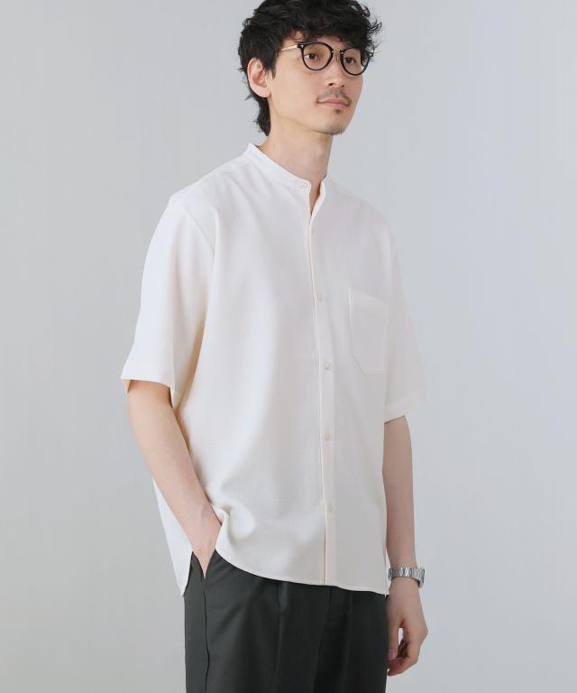 スプートニクス（SPUTNICKS）/＜ALLOWED TO UNFOLD＞テックキャンバスバンドカラー半袖ボタンシャツ_15