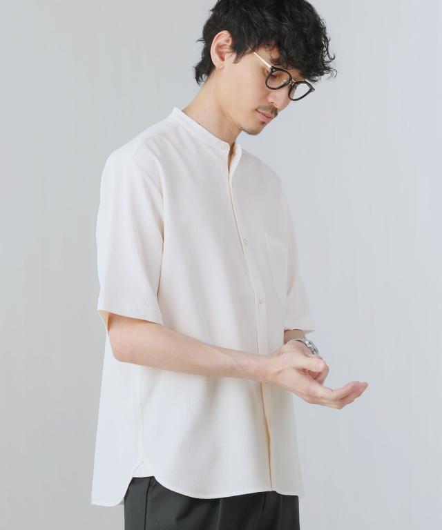 スプートニクス（SPUTNICKS）/＜ALLOWED TO UNFOLD＞テックキャンバスバンドカラー半袖ボタンシャツ_16