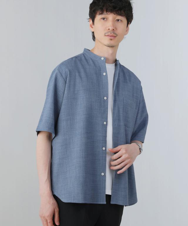 スプートニクス（SPUTNICKS）/＜ALLOWED TO UNFOLD＞テックキャンバスバンドカラー半袖ボタンシャツ_19