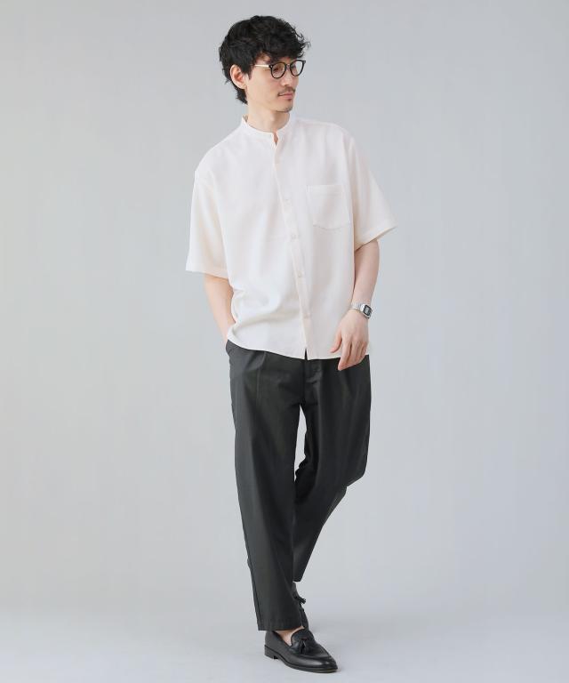スプートニクス（SPUTNICKS）/＜ALLOWED TO UNFOLD＞テックキャンバスバンドカラー半袖ボタンシャツ_6