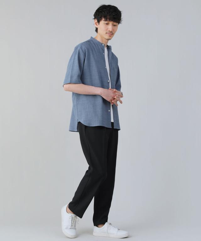 スプートニクス（SPUTNICKS）/＜ALLOWED TO UNFOLD＞テックキャンバスバンドカラー半袖ボタンシャツ_10