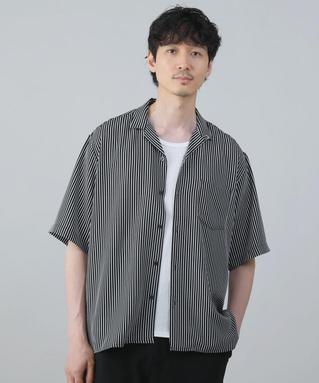 スプートニクス（SPUTNICKS）/＜ALLOWED TO UNFOLD＞レトロプリントポリエステル襟付き半袖シャツ_7