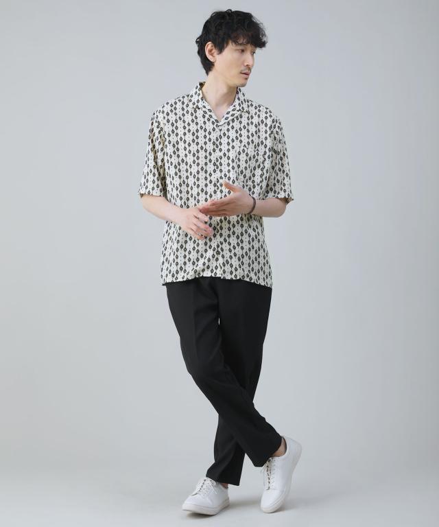 スプートニクス（SPUTNICKS）/＜ALLOWED TO UNFOLD＞レトロプリントポリエステル襟付き半袖シャツ_11