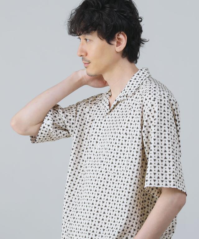 スプートニクス（SPUTNICKS）/＜ALLOWED TO UNFOLD＞レトロプリントポリエステル襟付き半袖シャツ_16
