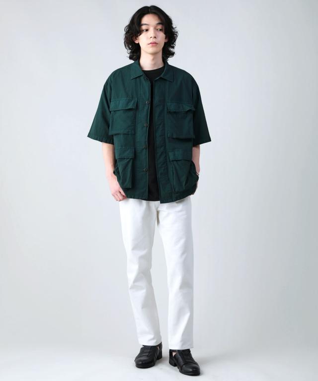 ジョンブル（JHONBULL）/＜JOHNBULL＞ソフトナイロンオーバーダイミリタリー半袖シャツ_2