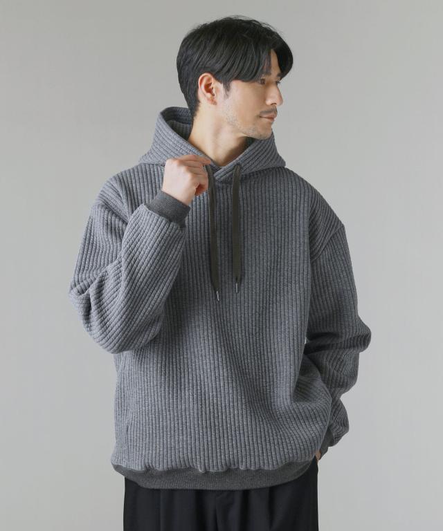 スプートニクス（SPUTNICKS）/「尾州」コットンキルト長袖プルオーバー パーカー