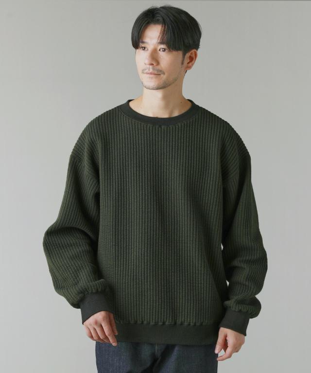 スプートニクス（SPUTNICKS）/「尾州」コットンキルト エルボーパッチクルーネック長袖スウェットの通販は 8,833円