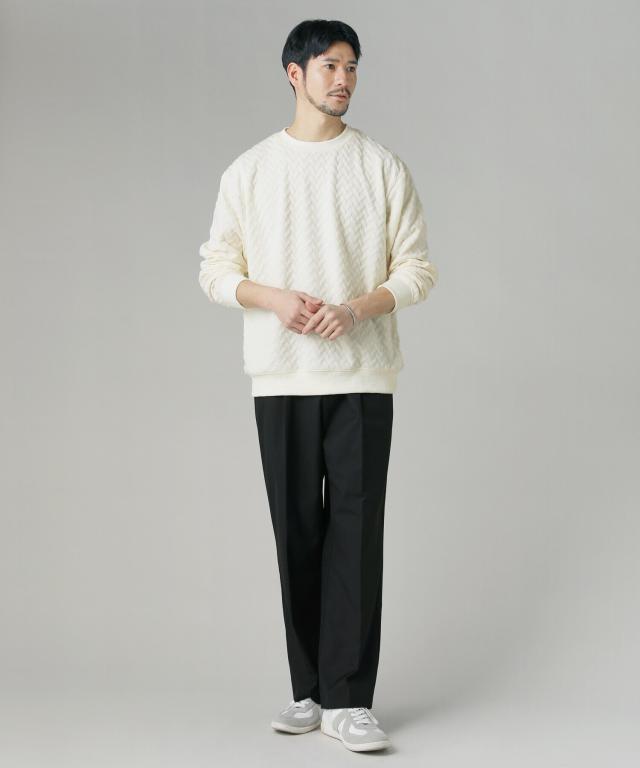 スプートニクス（SPUTNICKS）/＜ALLOWED TO UNFOLD＞ヘリンボーン柄ジャガード長袖スウェット スプートニクス（SPUTNICKS）/＜ALLOWED TO UNFOLD＞ヘリンボーン柄