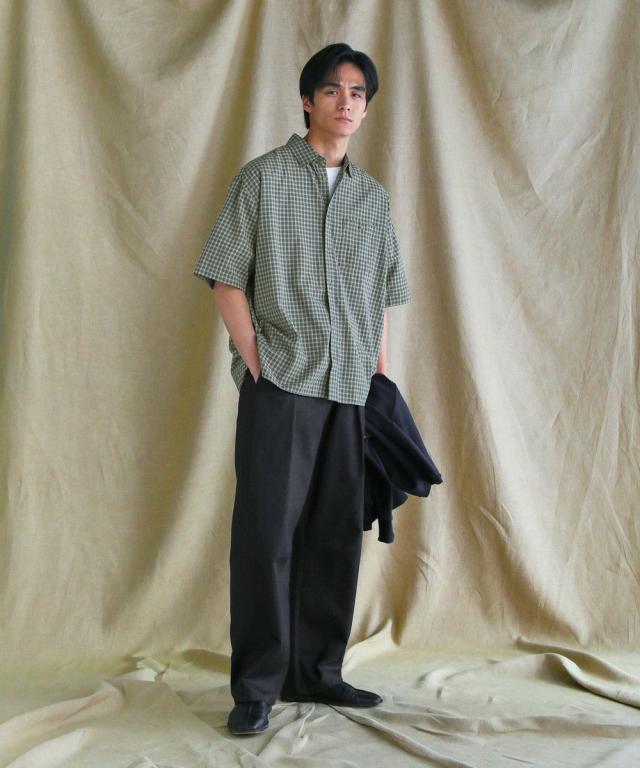 スプートニクス（SPUTNICKS）/【日本製】播州織ドビーミニチェックボクシーAライン半袖シャツ_4