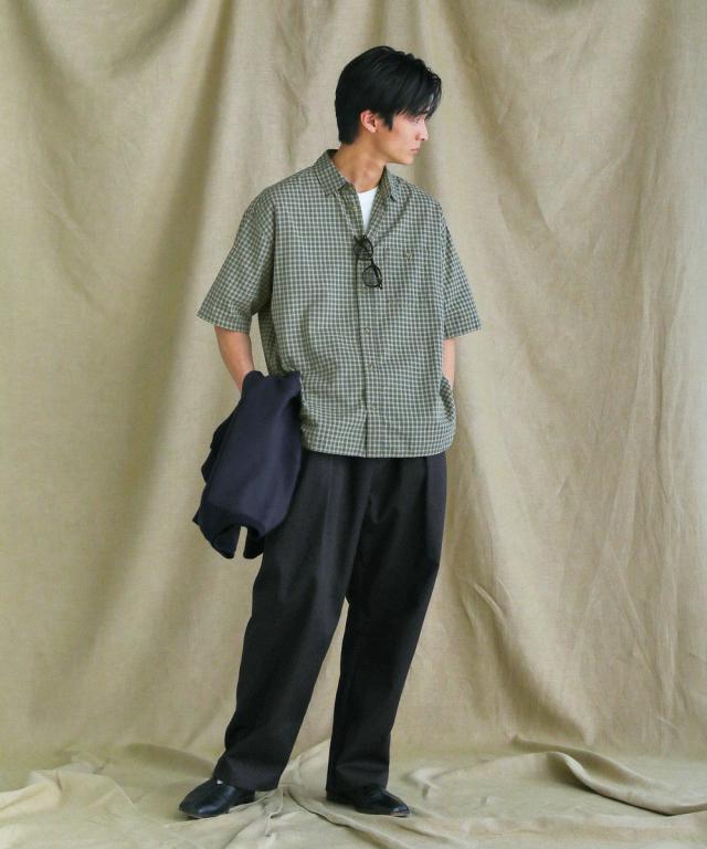 スプートニクス（SPUTNICKS）/【日本製】播州織ドビーミニチェックボクシーAライン半袖シャツ_5