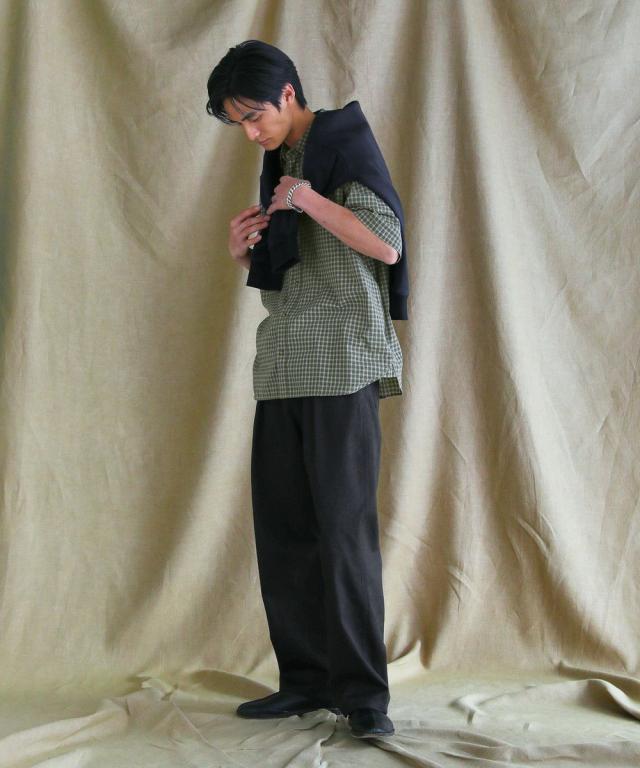 スプートニクス（SPUTNICKS）/【日本製】播州織ドビーミニチェックボクシーAライン半袖シャツ_6