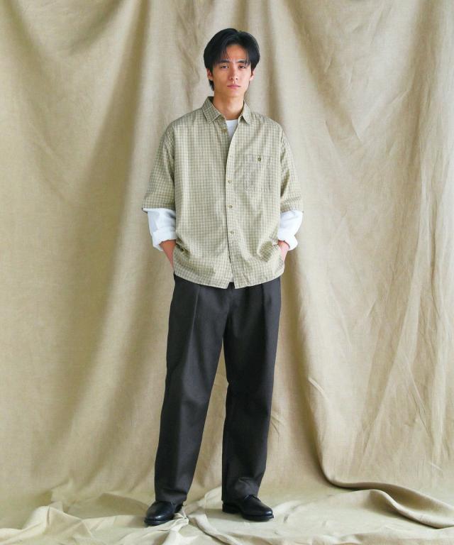スプートニクス（SPUTNICKS）/【日本製】播州織ドビーミニチェックボクシーAライン半袖シャツ_7
