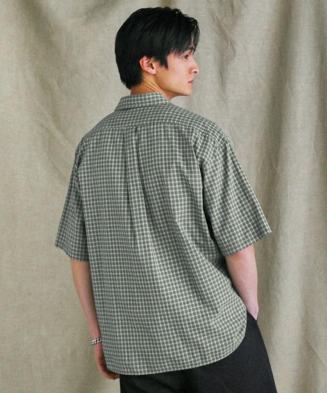 スプートニクス（SPUTNICKS）/【日本製】播州織ドビーミニチェックボクシーAライン半袖シャツ_12
